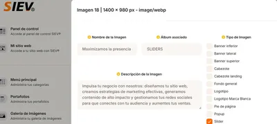 Activar imagenes: Slider - Banners - Popup